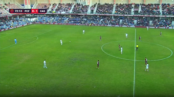 El Pontevedra empató con el Castilla. Captura/inSportsTV