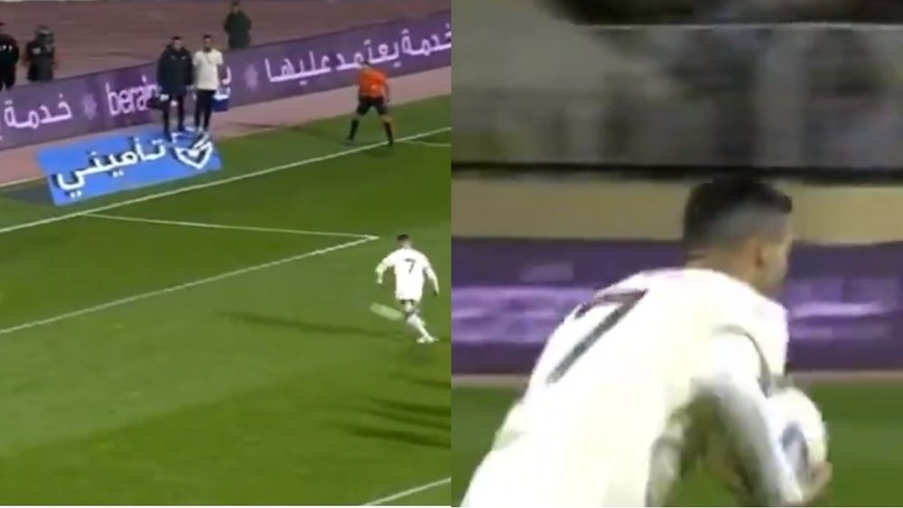 CR7 festeggia il primo gol con l'Al Nassr. SSC