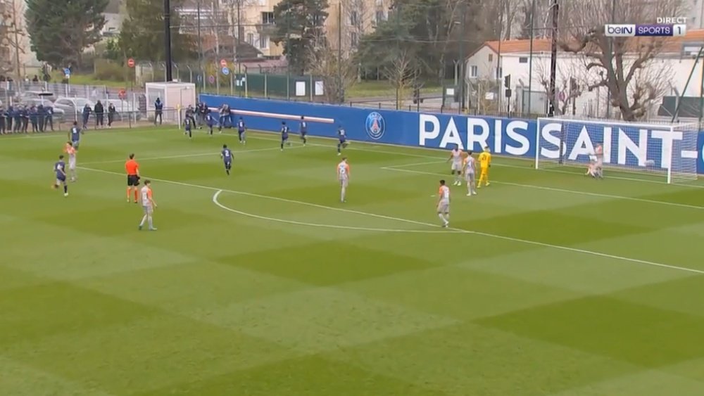 PSG Sub-19 foi eliminado ao perder por 3 a 1. Captura/beINSports