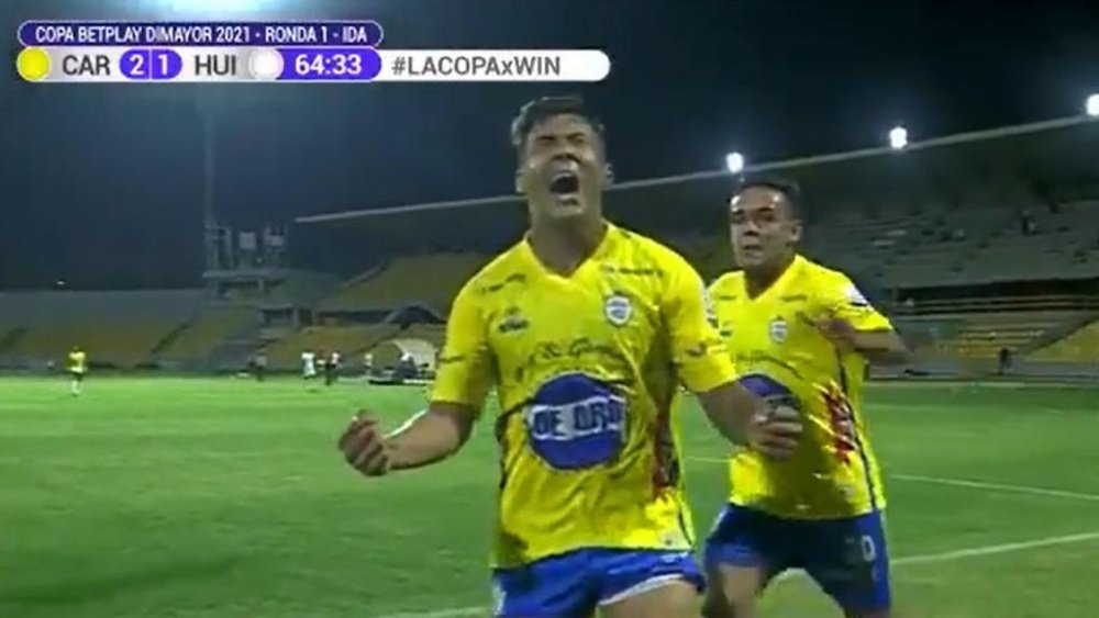 Cartagena golpea primero;  Cortuluá saca oro en casa de Real San Andrés. Captura/WinSports