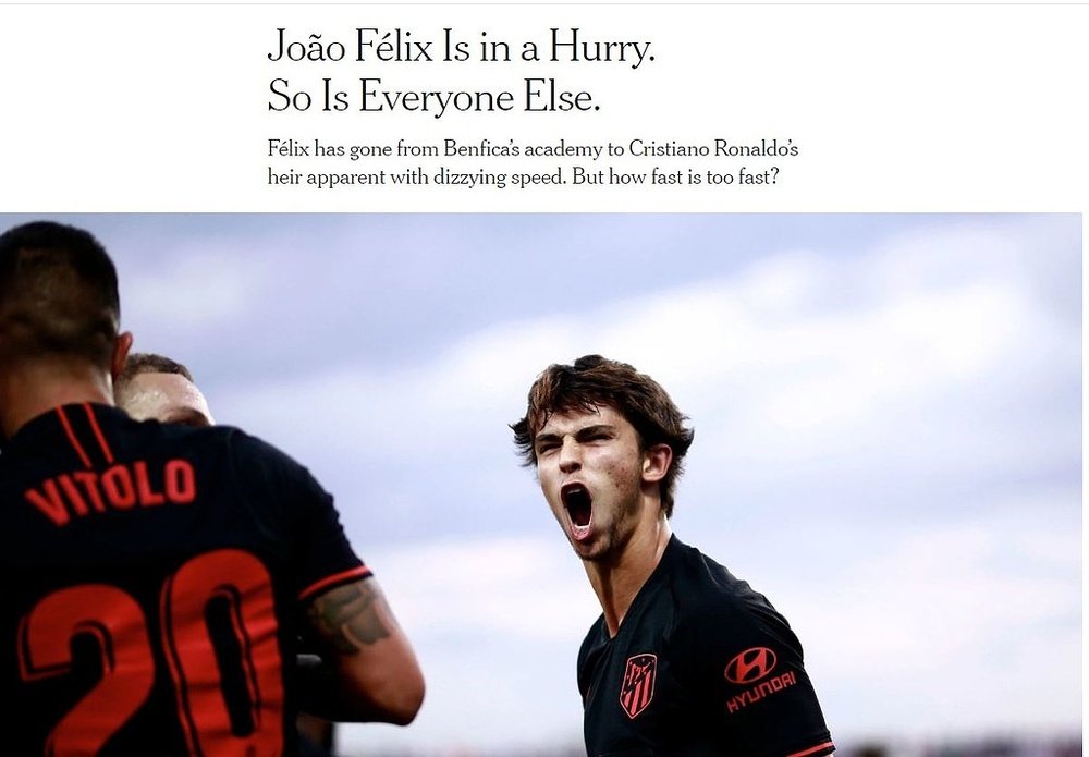 Joao Félix fue el protagonista de un reportaje del 'New York Times'. EFE