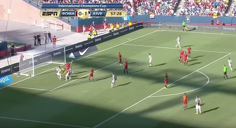 Captura del Roma-Juventus de la International Champions Cup. Youtube/ESPN