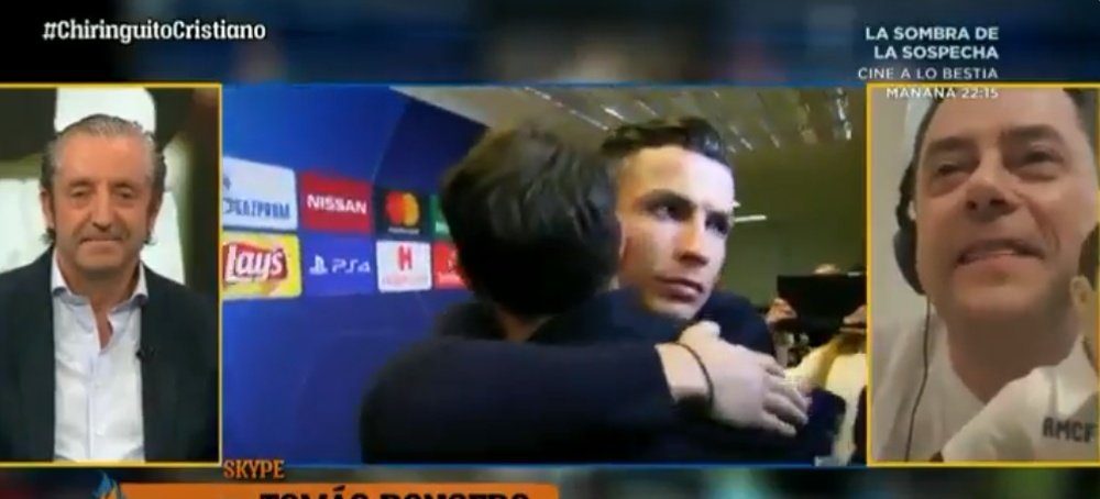 Y Cristiano se acordó del Madrid en Turín. Captura/ChiringuitoTV