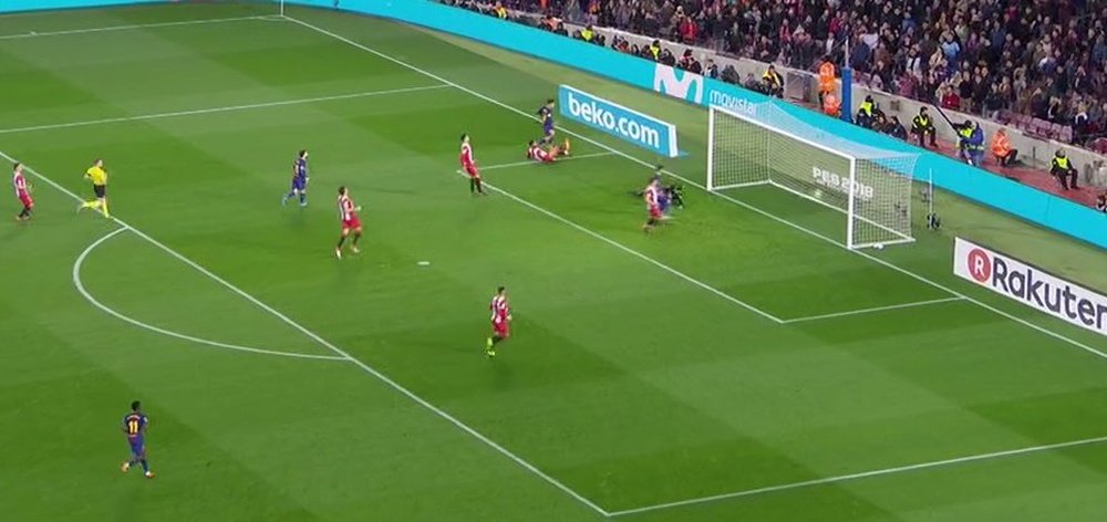 Suarez couldn't miss. Screenshot/Movistar