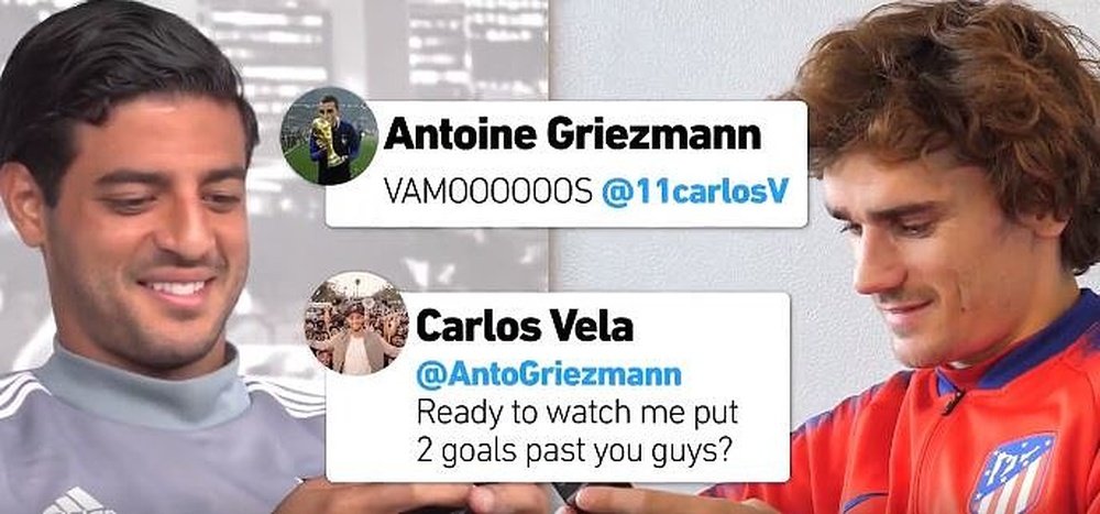 El 'pique' entre Griezmann y Vela por su futuro reencuentro. Twitter/MLS