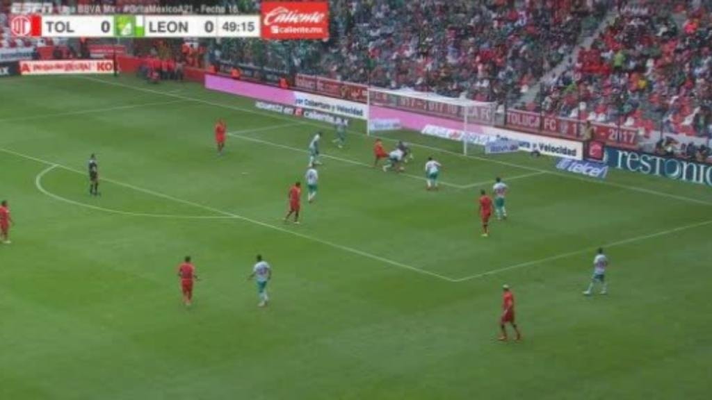 Toluca y León empataron. Captura/ESPN