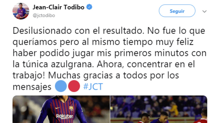 Todibo presumió de debut en las redes sociales