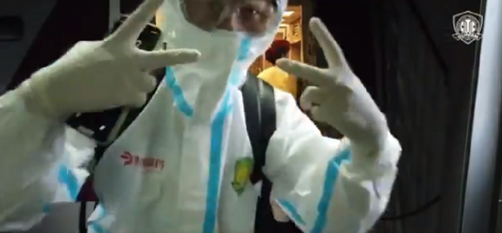 Bejing Guoan kitted out with personalised PPE!