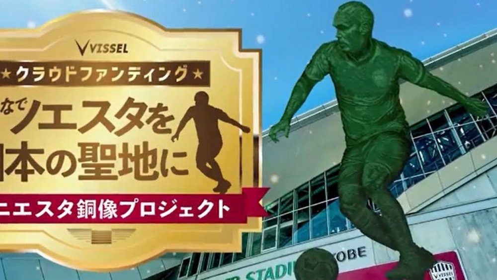 El Vissel Kobe prepara un proyecto de una estatua en honor a Andrés Iniesta. Captura/VisselKobe