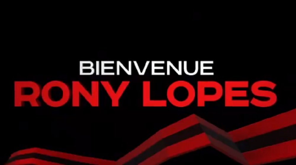 Rony Lopes prêté à Nice. Capture/OGNice