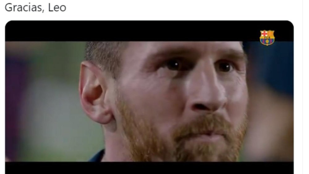 El Barcelona despidió a Messi con un vídeo. Captura/FCBarcelona_es