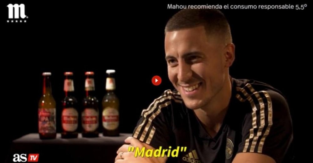 Las respuestas de Hazard enamoraron al madridismo. Captura/Mahou