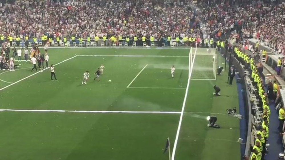 Le fils de Cristiano dribble et inscrit un but au Santiago Bernabeu. AFP