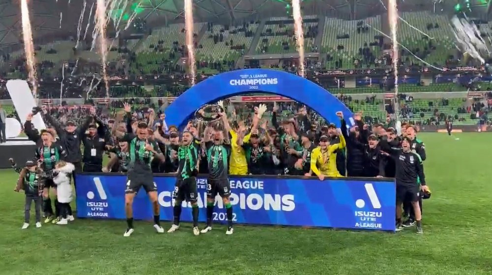El Western United levanta su primer título de la A-League. Captura/WesterUnitedFC