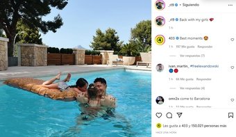 Lewandowski de férias em Mallorca. Instagram/_rl9