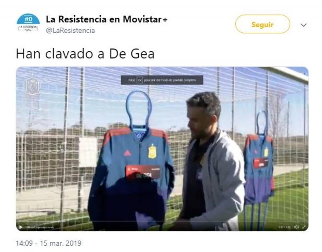 De Gea has been made fun of on Twitter. Screenshot/LaResistencia