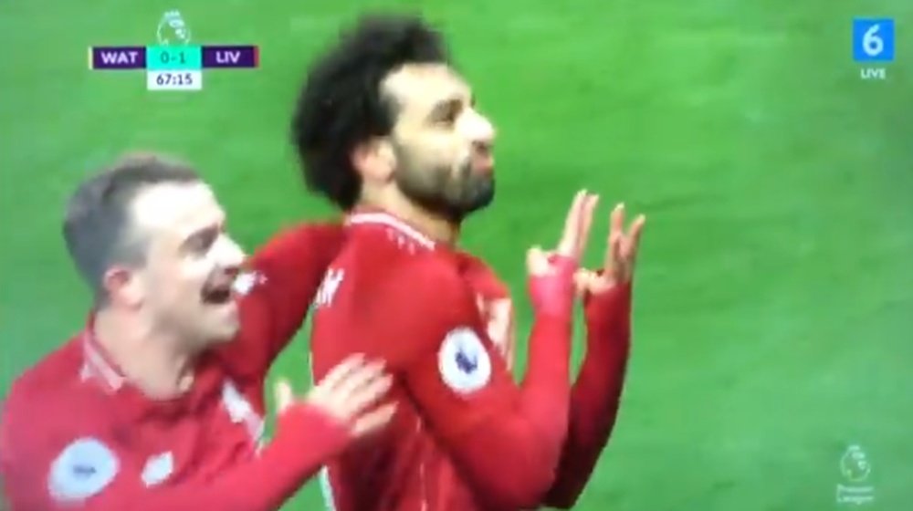Salah se alió con la suerte para adelantar al Liverpool. SkySports
