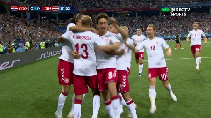 Denmark stunned Croatia to take the lead inside two minutes