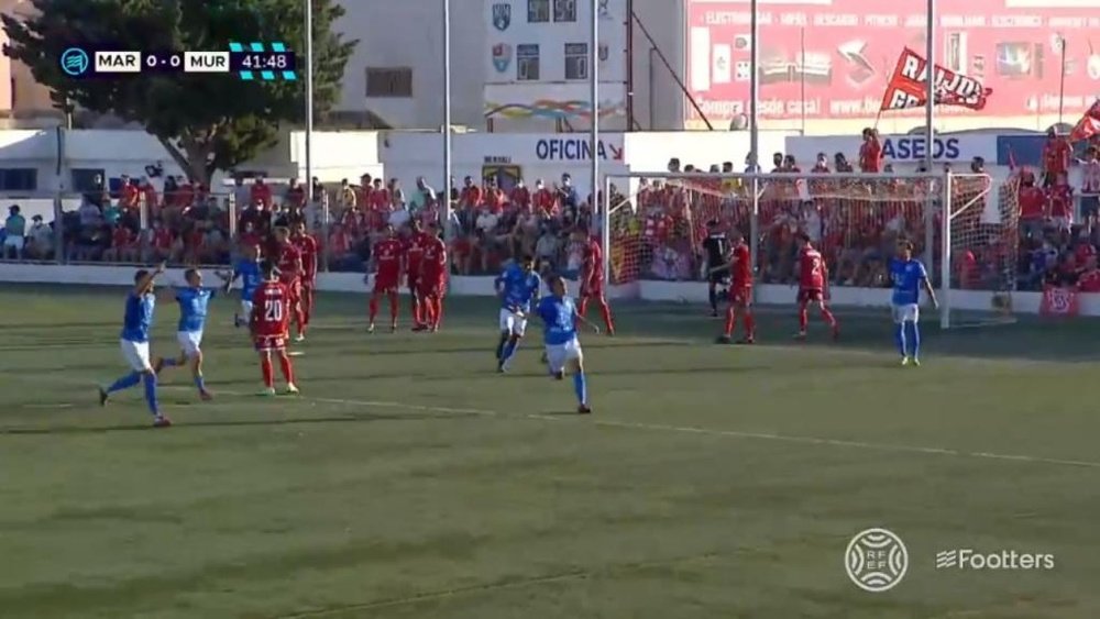 El Mar Menor le ganó la partida al Real Murcia. Captura/Footters