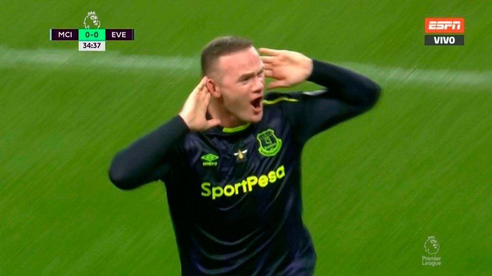 Rooney enjoyed his goal at the Etihad. Twitter/ESPN