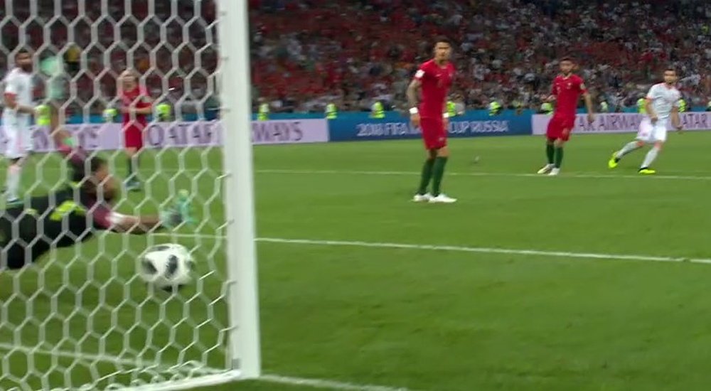 Nacho drilled home to give Spain the lead. Screenshot