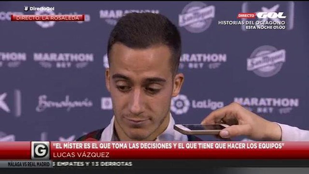 Lucas Vázquez compareció ante los medios tras el partido en Málaga. Gol