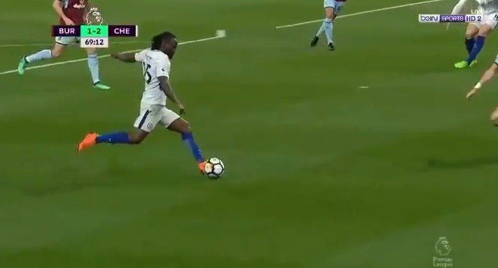 Moses secured the win for Chelsea. Screenshot/beINSports