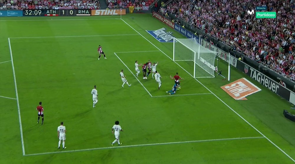 Muniain converted from close range to hand the hosts the lead. Screenshot/Movistar+