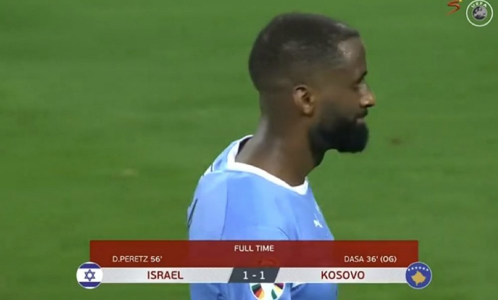 Israel y Kosovo se repartieron los puntos. Captura/UEFATV