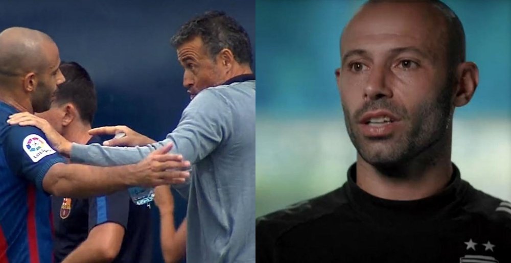 Mascherano admitió que espera parecerse a Luis Enrique como entrenador. Twitter/MovistarFutbol