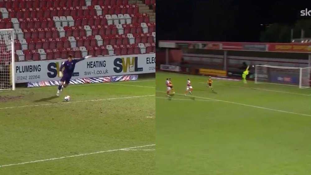 Tom King scored a length of the field goal in England. Screenshot/SkySports