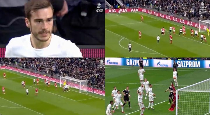 Winks evitó el ridículo del Tottenham con un gol idéntico al de Schöne a Courtois