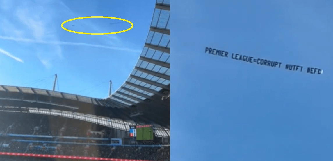 Los fans del Everton mandaron una avioneta de protesta al City-Liverpool