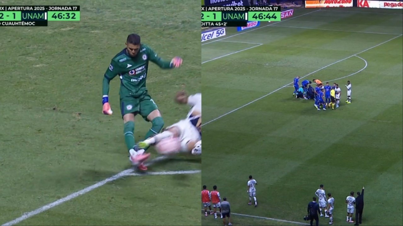 Le fractura la tibia con una dura entrada... ¡y no le sacan roja! Captura/TUDN