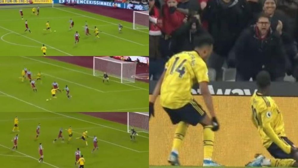 Pépé et Aubameyang renversent West Ham en neuf minutes. Captures/DAZN