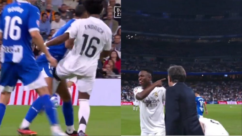 Real Madrid could have lost Vinicius and Endrick for the Madrid derby. Screenshot/DAZN
