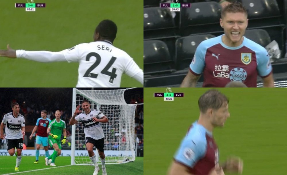 Première mi-temps du feu de Dieu entre FUlham et Burnley. Twitter/EPLFantasy/NBC