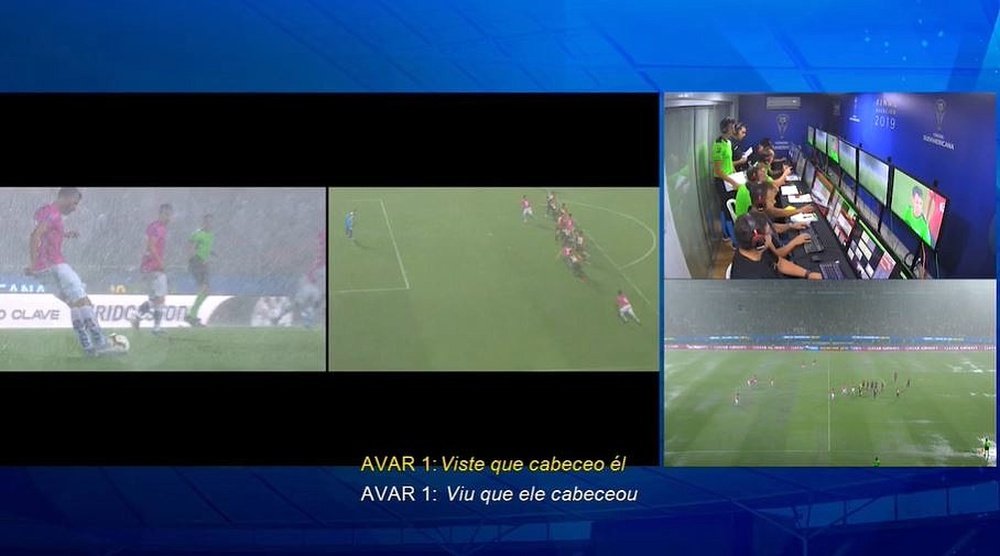 De 'impedimento' a 'gol confirmado' no VAR em Assunção. Captura/CONMEBOL