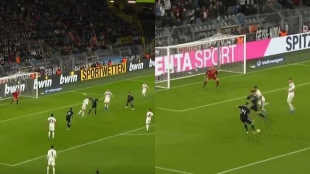 Premier but, premier but et égalisation pour Ocampos contre l'Allemagne. Captura/Cuatro