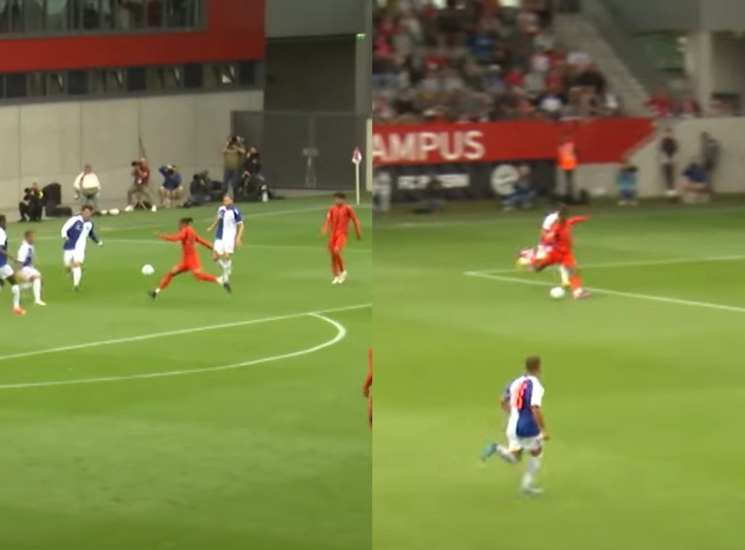 Michael Olise y Mathys Tel afinaron la puntería antes del debut en la Bundesliga. Capturas/FC Bayern