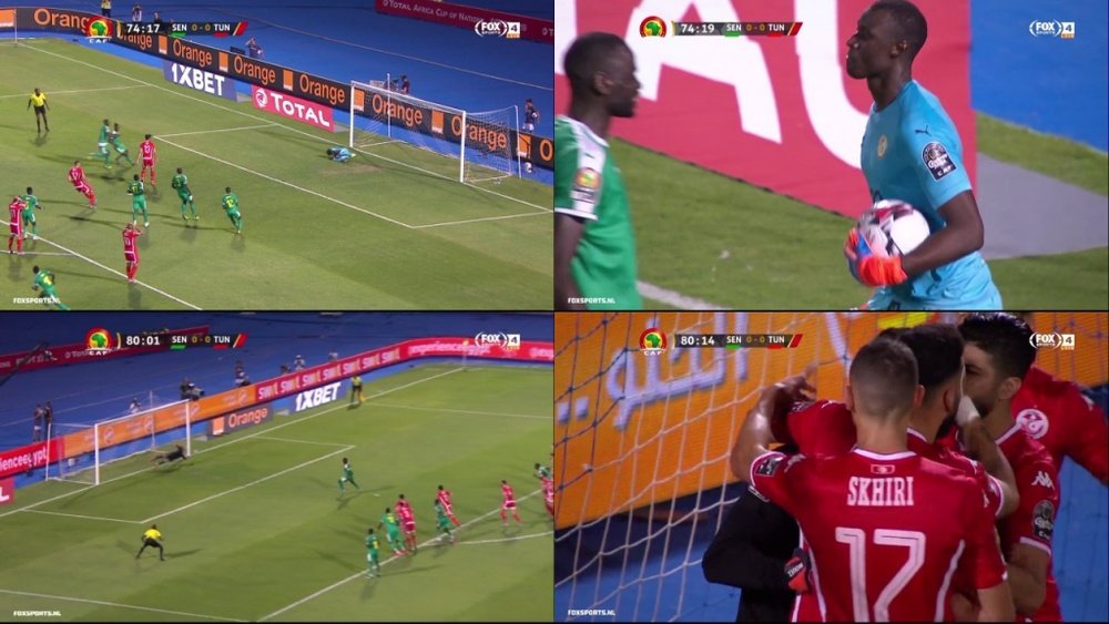 Del penalti fallado por Túnez al errado por Senegal seis minutos después. Captura/FoxSports
