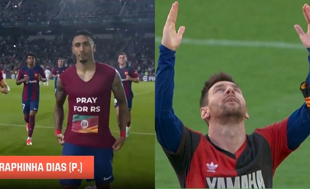 Raphinha, fined for dedicating his goal to those Brazilians affected by the floods. MovistarLaLiga