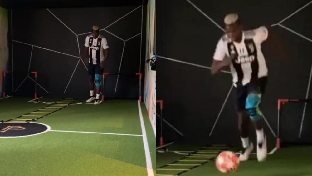 Pogba si allena con la maglia della Juventus: è quella di Matuidi. Instagram/PaulPogba
