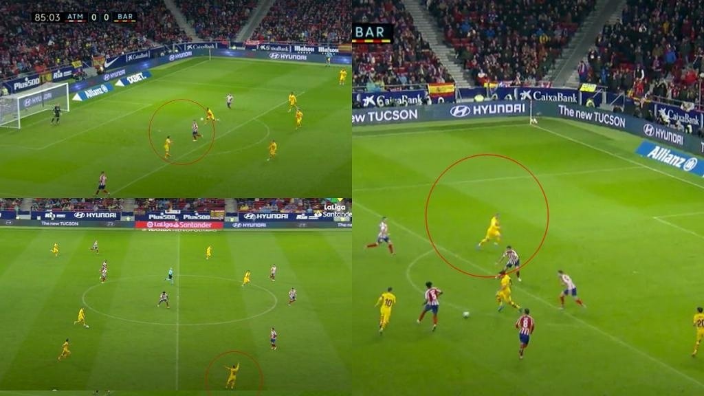 Ce qui est passé inaperçu sur le but de Messi face à l'Atlético. Capture/MovistarLaLiga