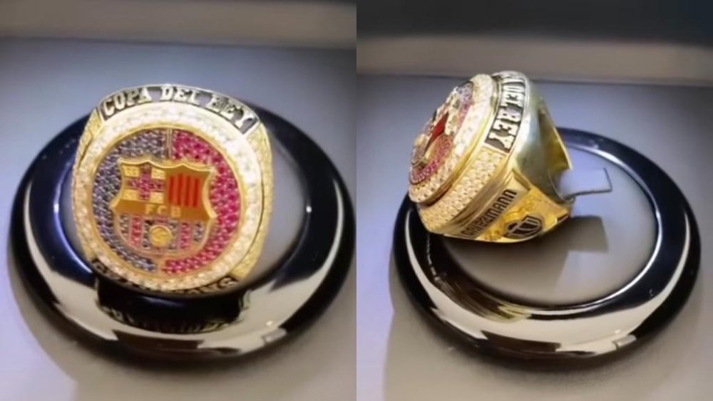 Griezmann celebró la Copa del Rey con el Barça ¡con un anillo NBA! Captura/AntoGriezmann