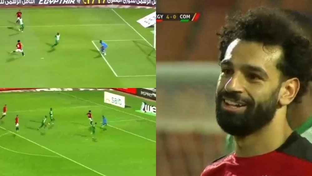 Salah marque un doublé contre les Comores. Captures/beINSports