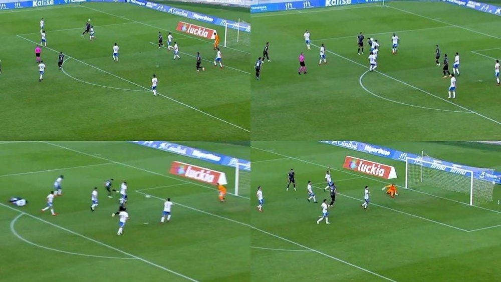 El gol de Andrés fue anulado. Capturas/MovistarLaLiga