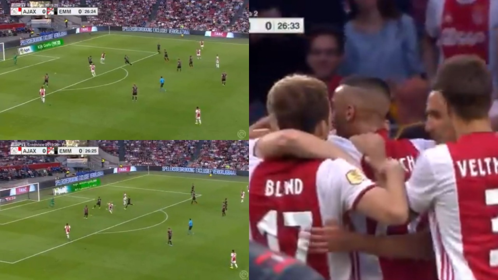 Van de Beek llamó a la puerta del Madrid con otro gol