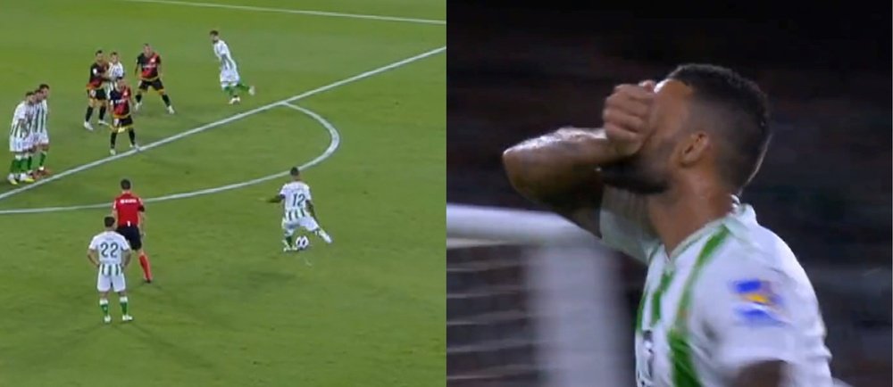 Willian José le brindó la victoria al Real Betis contra el Rayo Vallecano. Capturas/MovistarFutbol