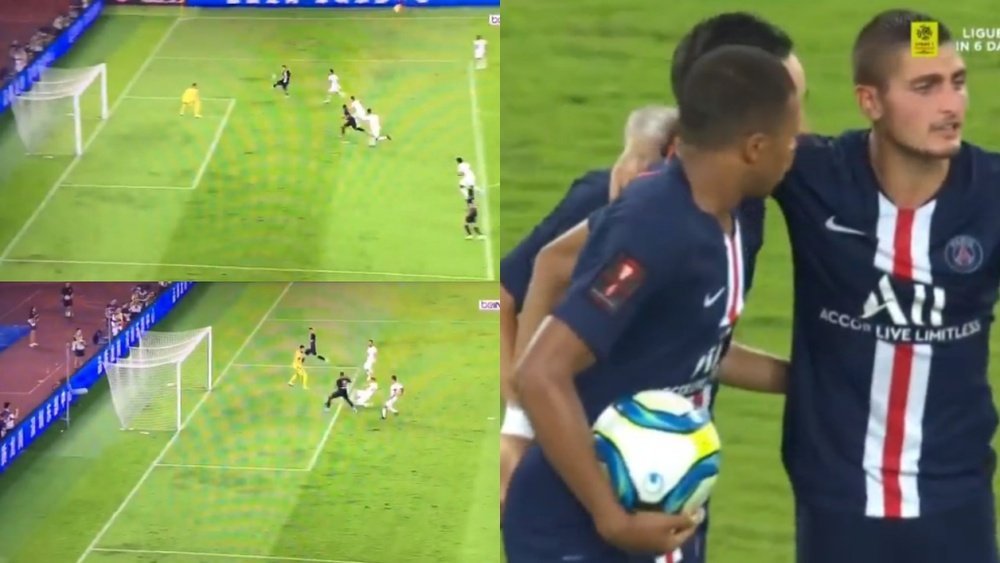 Mbappé offre le but de l'égalisation contre Rennes. Captura/beINSports